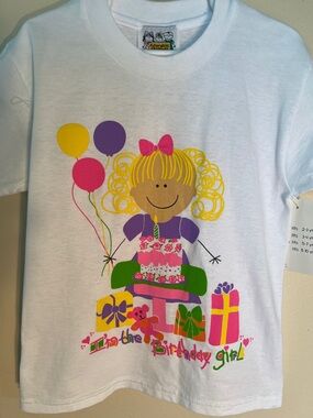 'Birthday Girl' Screenprinted Graphic  T-Shirt for Kids by Adorable Originals.
